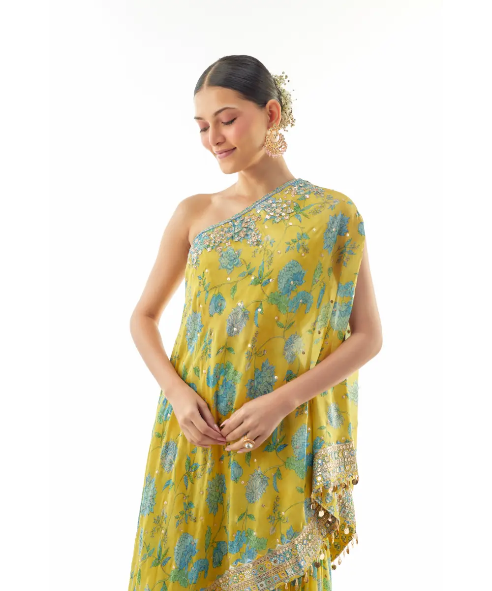 GOPI VAID - Sumedha One Shoulder Sharara Set